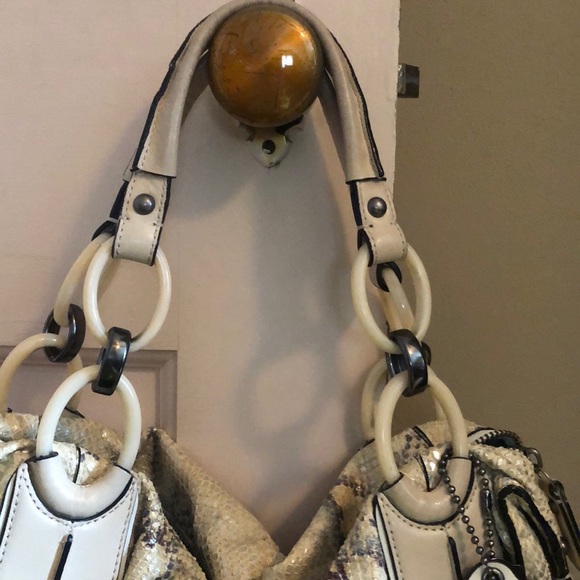 Large Coach embossed python handbag - Picture 3 of 7